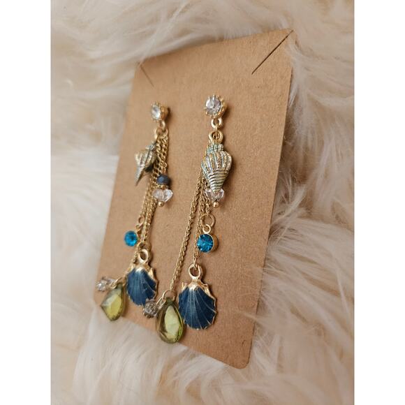 NEW Shells Beach Stones Fashion Dangle Earrings, 2 Pairs - Picture 6 of 6